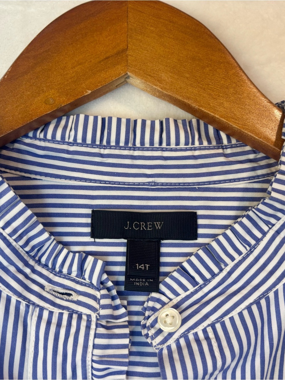 J. Crew Women’s 14T Button-Up | Blue & White | 100% Cotton